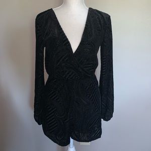 Black velvet romper